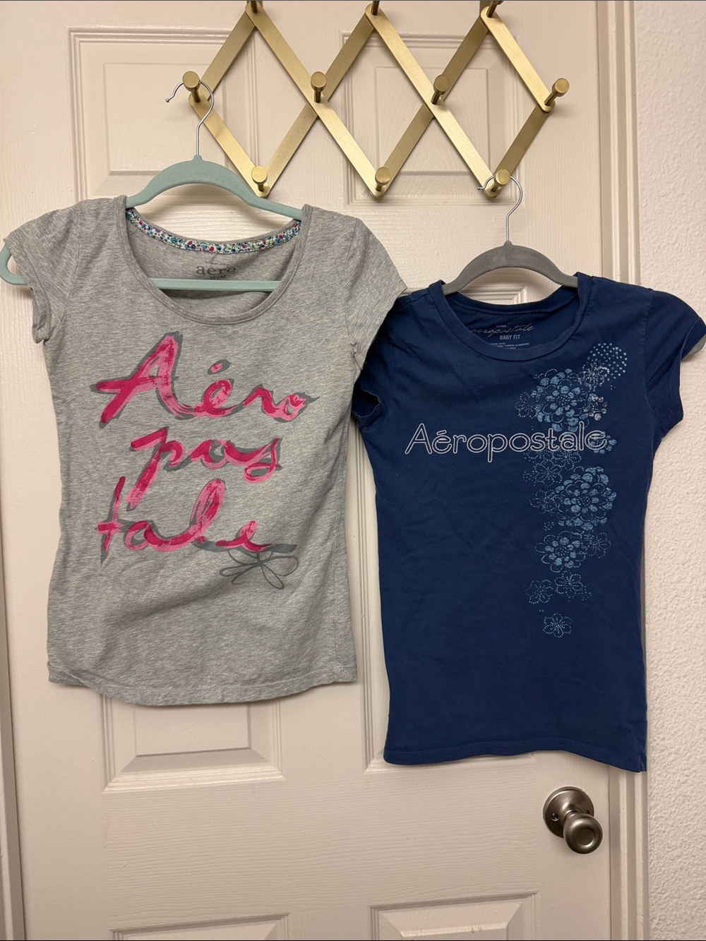 Y2k Aeropostale Graphic Tees - Gray & Navy Set
